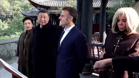 Xi, Macron visit ancient dam in rare trip outside Beijing