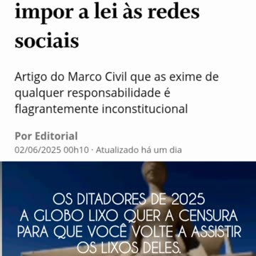 IMAGENS DA DITADURA DO STF OS DITADORES DE 2025: A GLOBO LIXO QUER A CENSURA PARA QUE VOCÊ VOLTE A ASSISTIR OS LIXOS DELES.