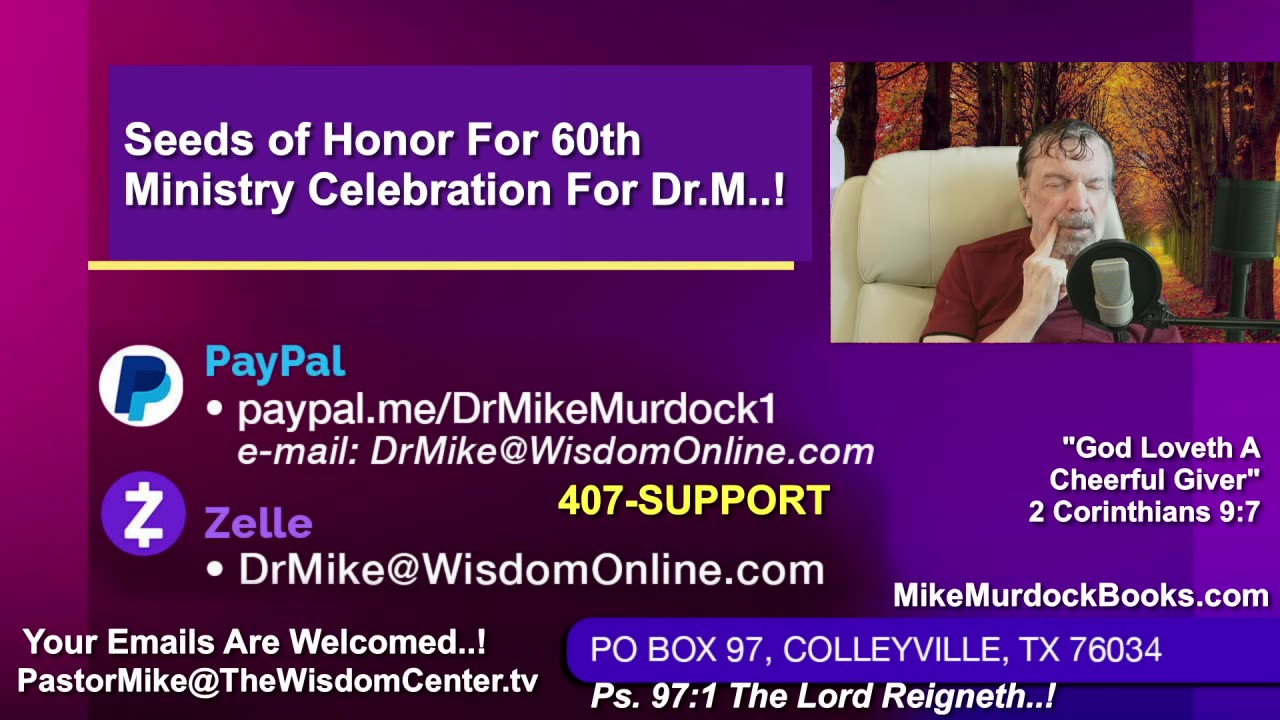 Thurs. Sept. 18th - Golden Moments With Mike Murdock...!!!