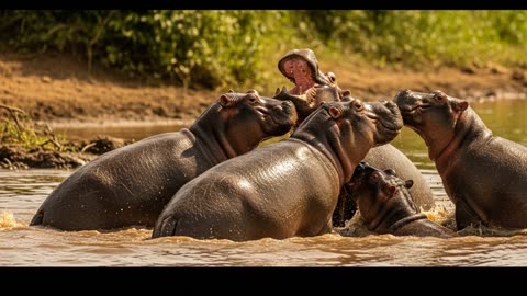 Baby Hippos Underwater Birth Wild Life Journey