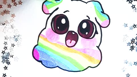 🐶🌈 Surprised Rainbow Dog ✨ | Kawaii Aesthetic