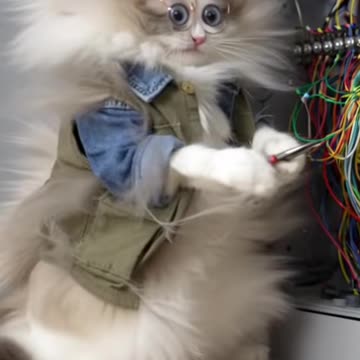 Electrisian cat 😂😂