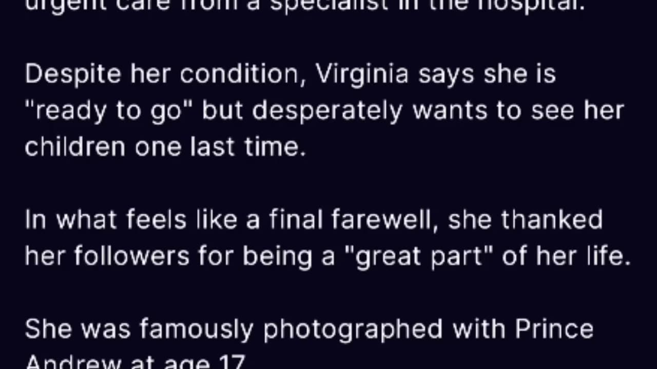 Virginia Cafe Epstein victim was hit by a bus and only has one week to live