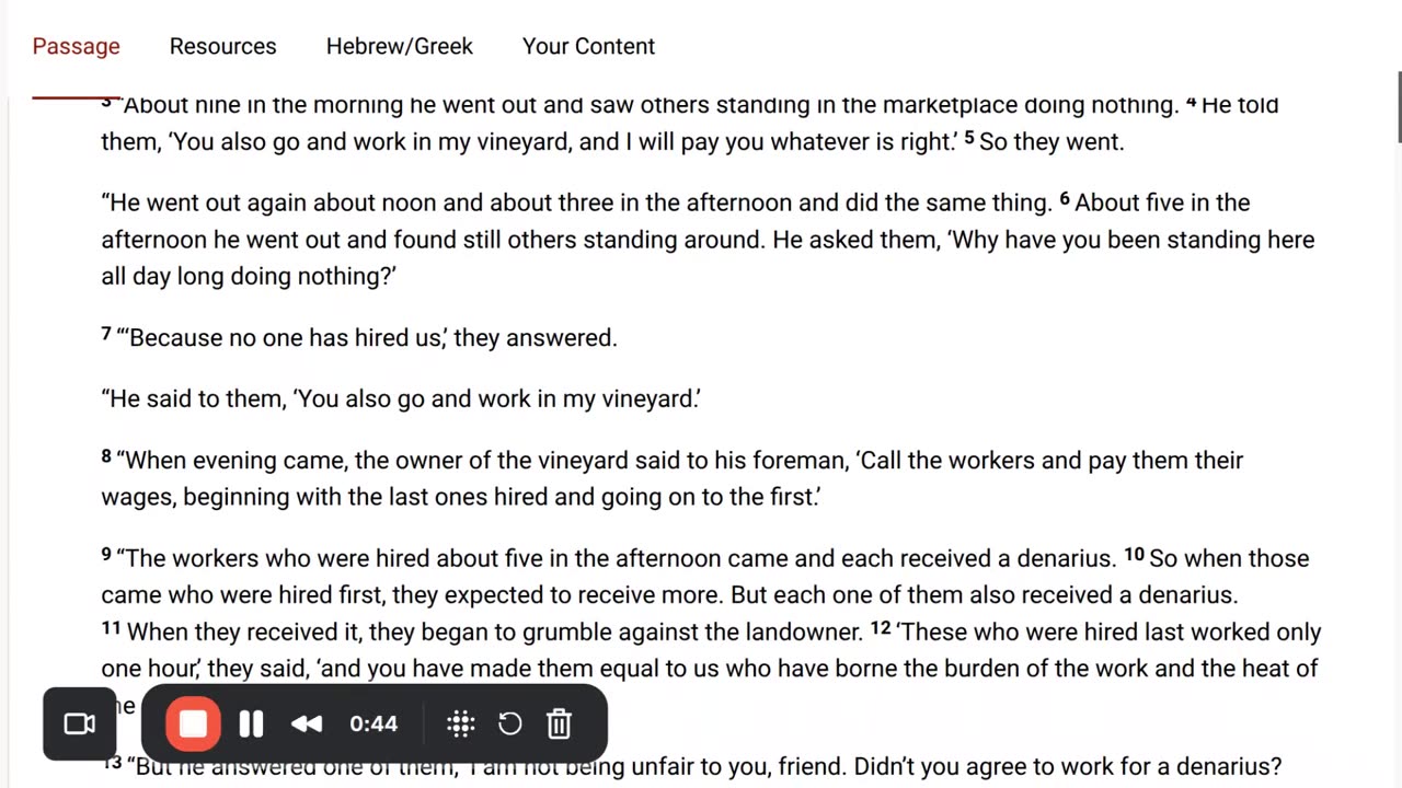 Parable of the Workers in the Vineyard