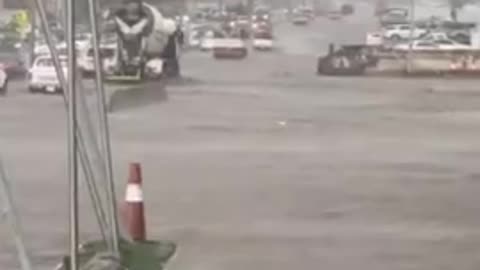 Flooding due to torrential rainfall in Abha, Asir Province, Saudi Arabia