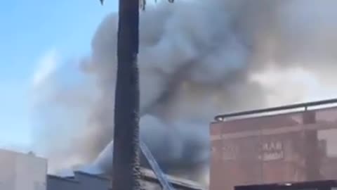 Fire breaks out in the Downtown Stockton, near Main Street and Weber Avenue in California
