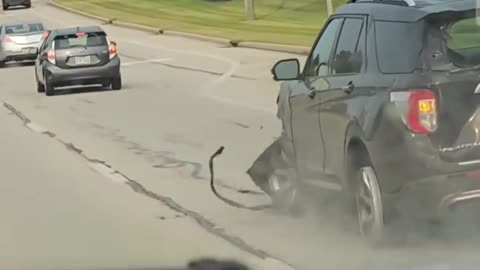 SUV Makes Slow Escape After Alleged Hit and Run