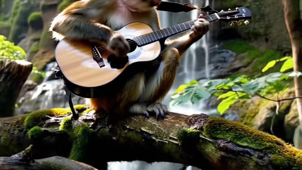Monkey Performance Guitar #guitar #instrumental #musica #fyp #ai