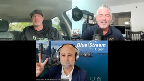 WAYNE'S WORLD and kelly, w Guest host Rudy Martin and guest David Ward of Blue Stream Fiber
