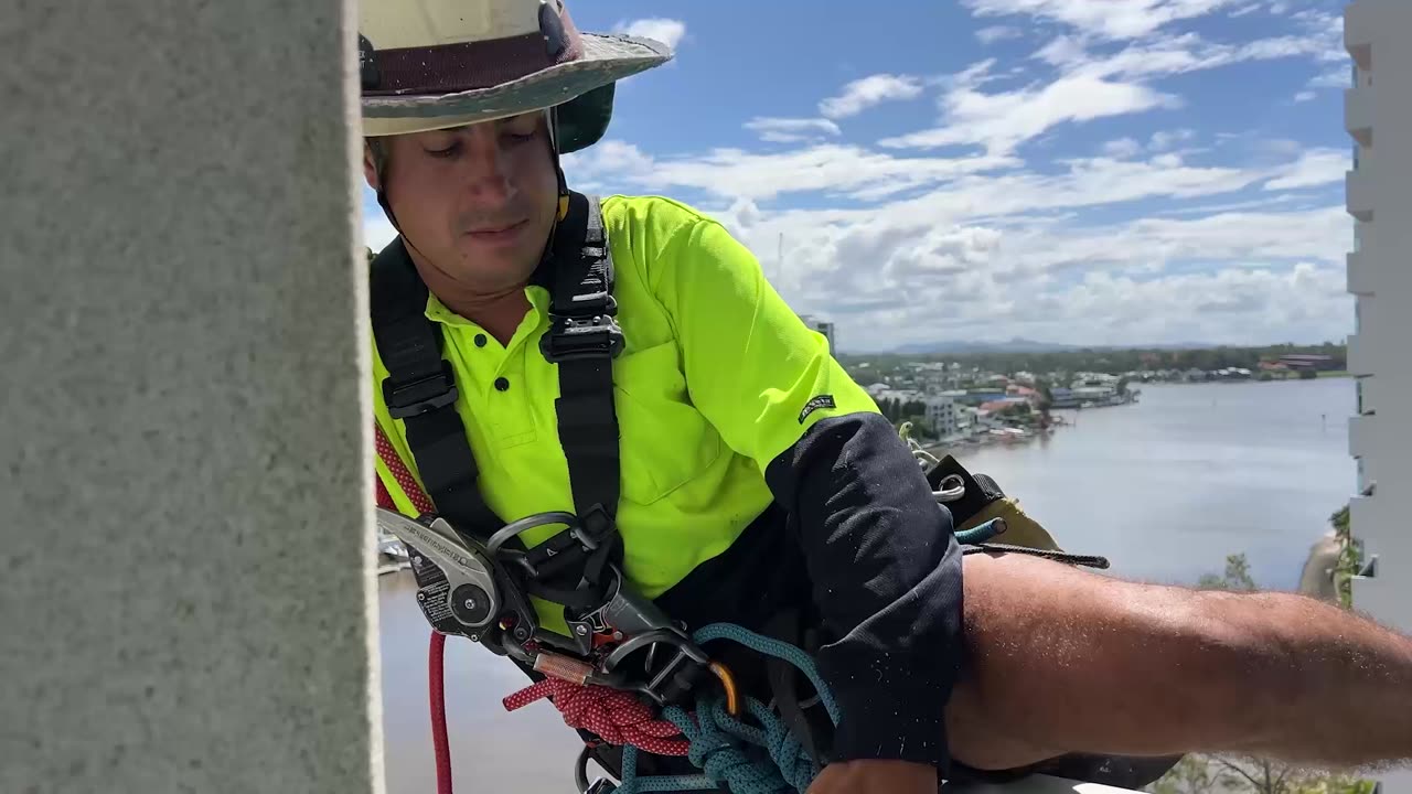 Balcony Descent by AllSafe Access Rope Technician