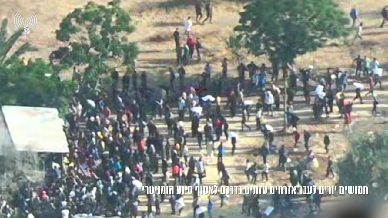 The IDF publishes a drone video it says shows Palestinian gunmen and other masked Palestinians