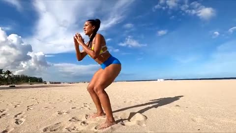 Big BOOTY Thicker Thighs Beach Workout! Model Keeta Vaccaro