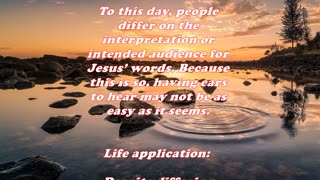 Matthew 13:9 - Daily Bible Verse Commentary