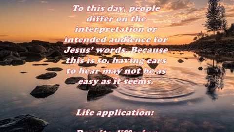 Matthew 13:9 - Daily Bible Verse Commentary