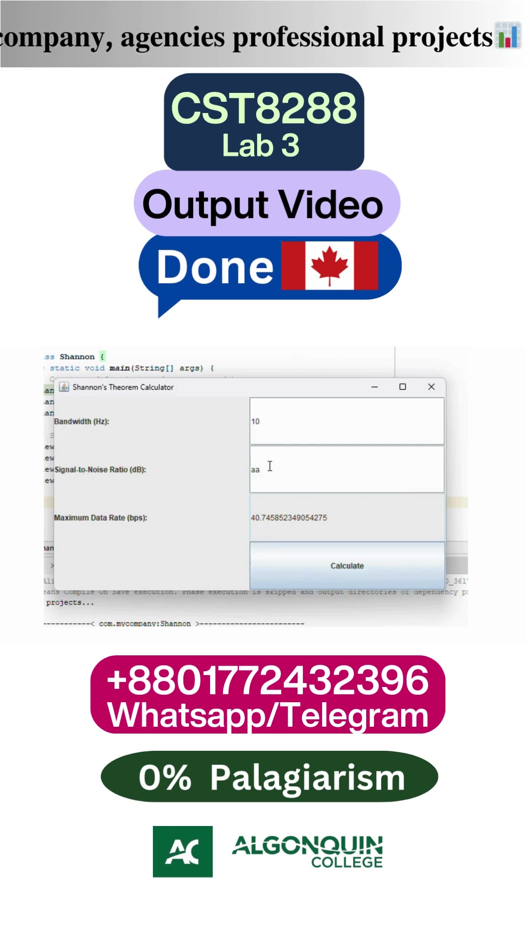 Student Work (Lab )|CST8288 Lab 3 Output Java GUI for Network Theorem ...