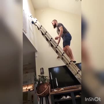 Ladder fail - "you got this for free" ... In retrospect I should have been holding the ladder.