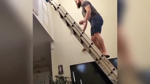 Ladder fail - "you got this for free" ... In retrospect I should have been holding the ladder.