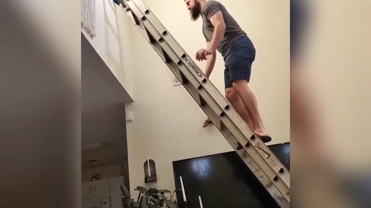 Ladder fail - "you got this for free" ... In retrospect I should have been holding the ladder.