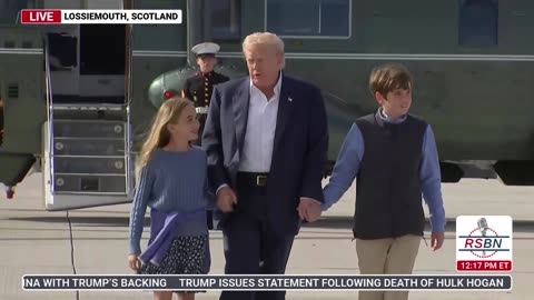 WATCH: President Trump Departs from Scotland with his Family - 7/29/25