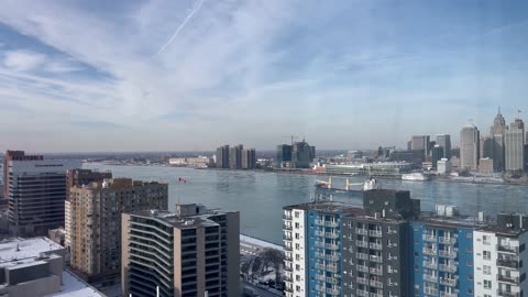 Windsor Detroit border views December