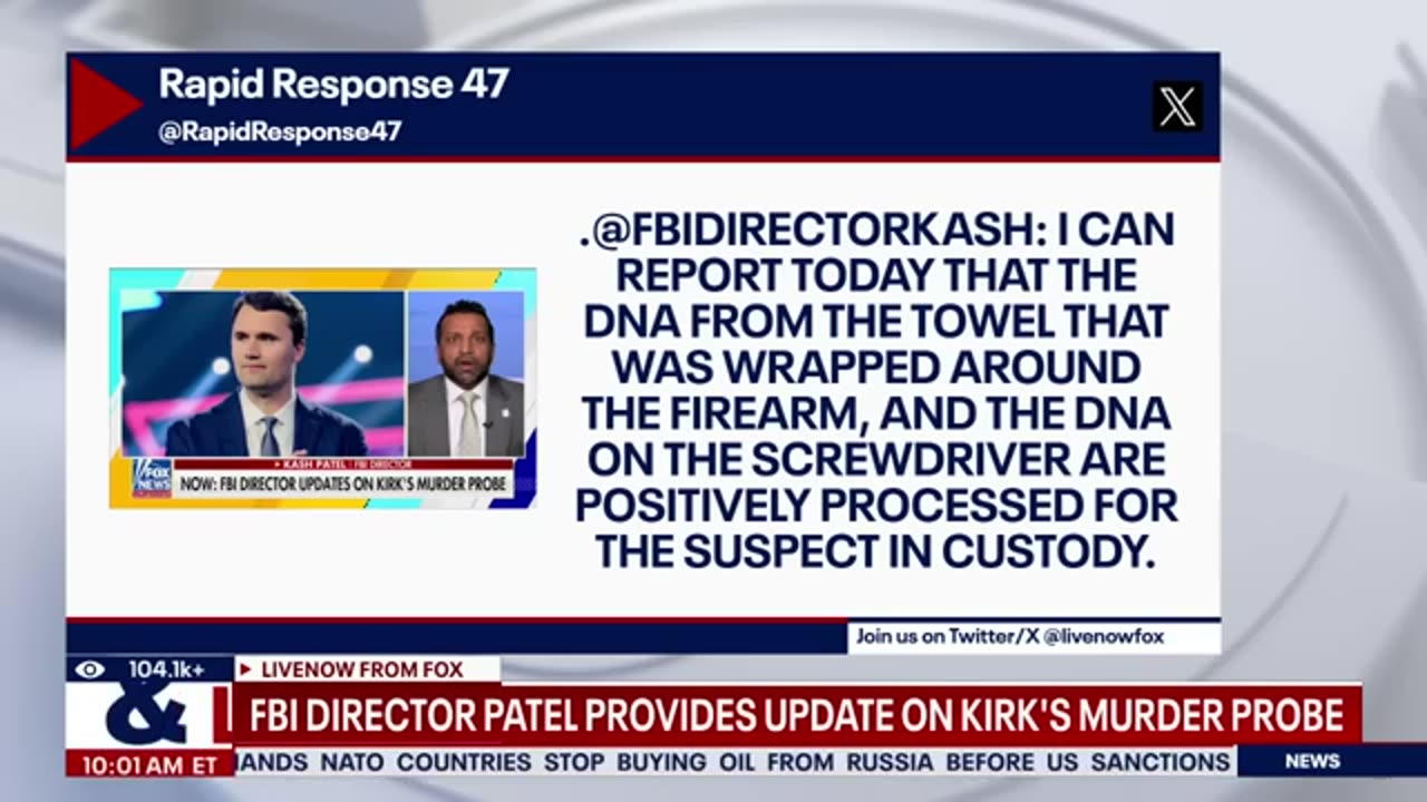 Charlie Kirk shooting: DNA links suspect to shooting, FBI says