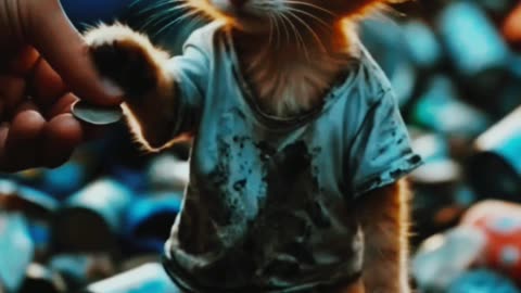 Poor Cat purposed Rich cat Girl | Happy World