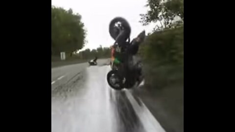 A massive motorcycle accident at high speeds