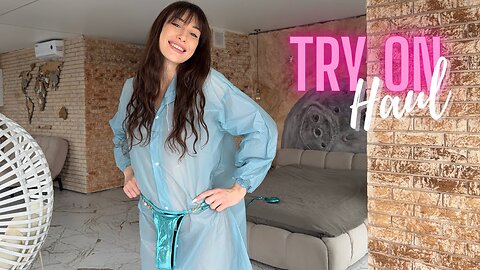 [4K] Blue Raincoat Try-On | Clean & Cozy Mood