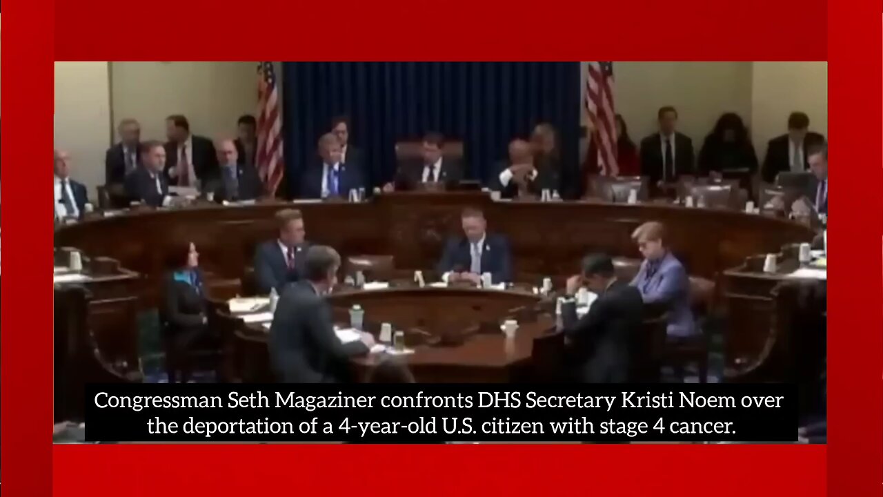 congressman Seth magaziner conforms dhs sectary krist noem over the deprattation of a 4 year old us