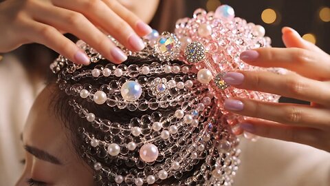 ガラス人間至極のヘッドスパ Glass hair Head Spa Day #asmr #oddlysatisfying #ai #relax #睡眠 #glassskin #satisfying