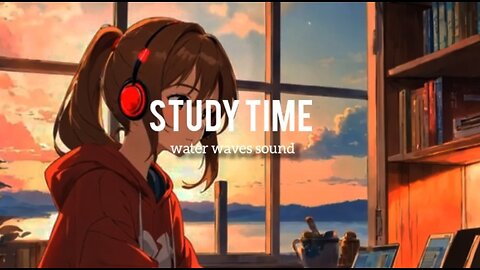 1 Hour Study Timer with Calm Water Waves