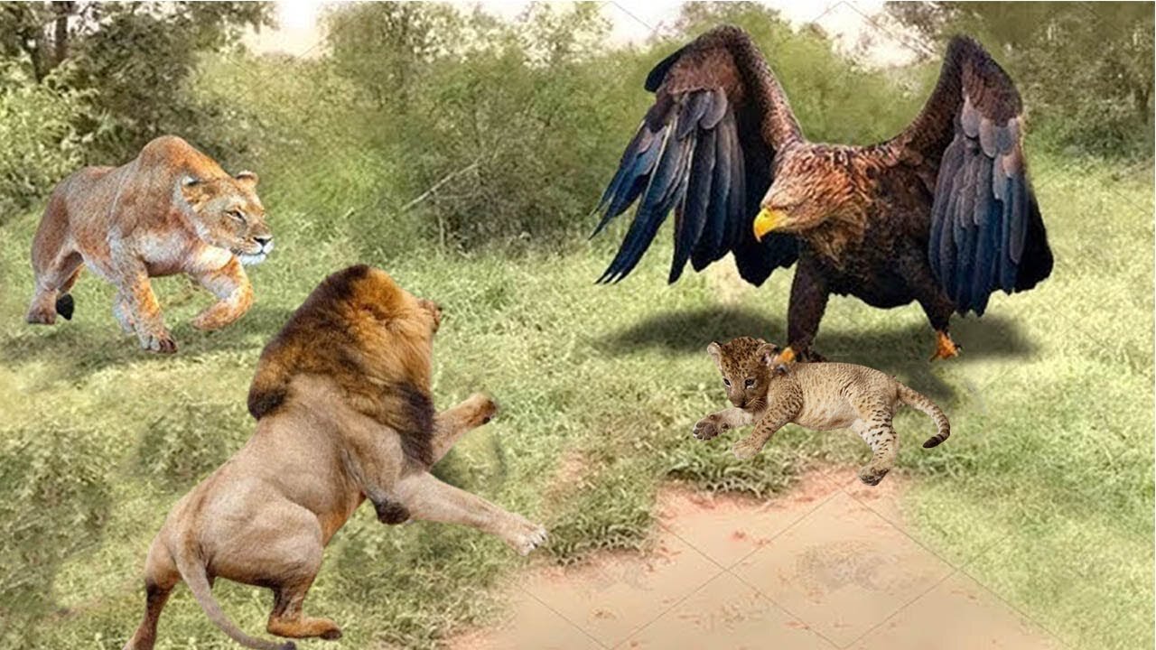 Lion Family Ambushes Eagle | Shocking Ending in the Wild