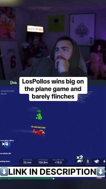 Los wins big on the Plane game and barely reacts #stake #gambling