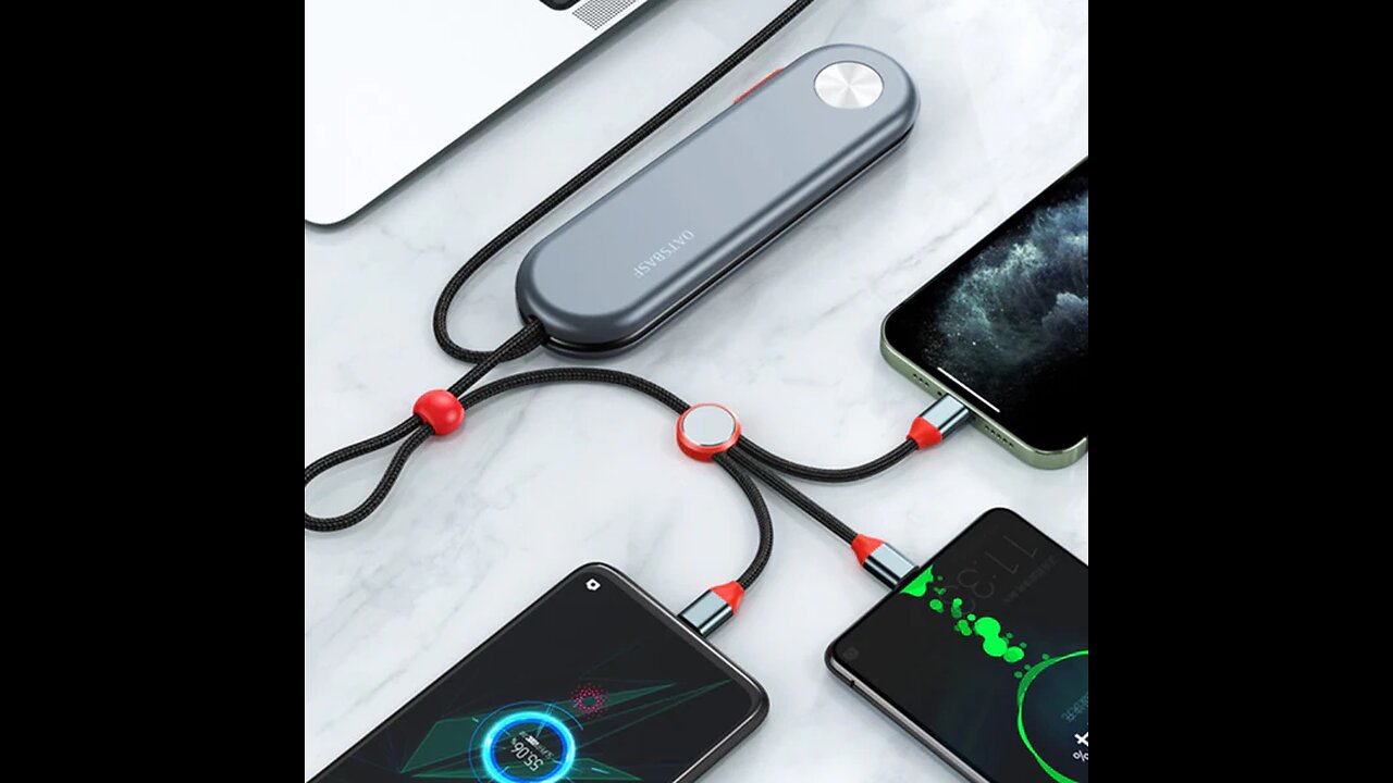 3-in-1 Durable Charging Cable, for Lightning, USB-C & Micro-USB Devices