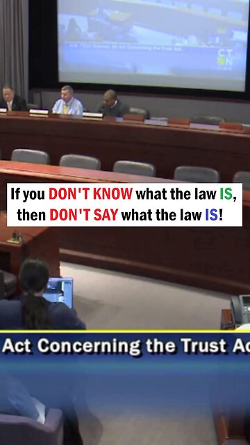 If you DON'T KNOW what the law IS, then DON'T SAY what the law IS!