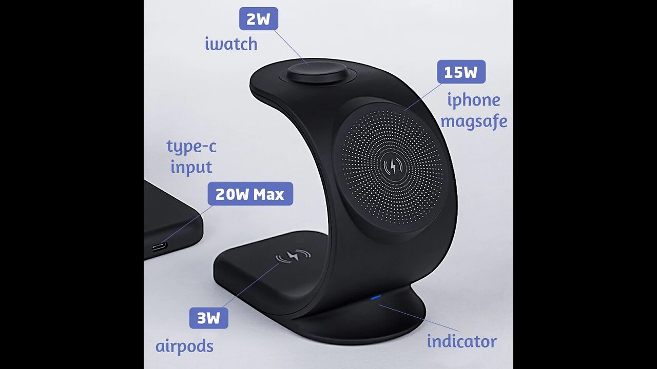 3-in-1 MagSafe Wireless Station, for iPhone 12 and iPhone 13 Series, Airpods & iWatch