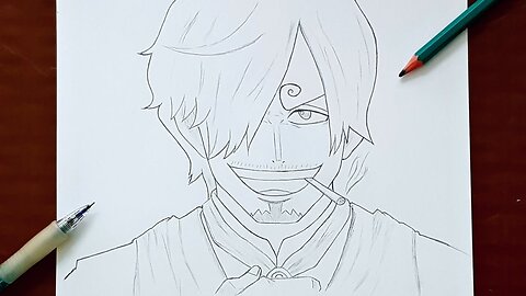 How to Draw Sanji ： One piece Sanji drawing ： Tutorial