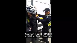 Disturbing audio has emerged of a South Australia Police officer saying he wants to shoot nationalis
