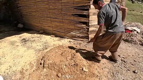 A beautiful and artistic day of nomadic family with cave paving