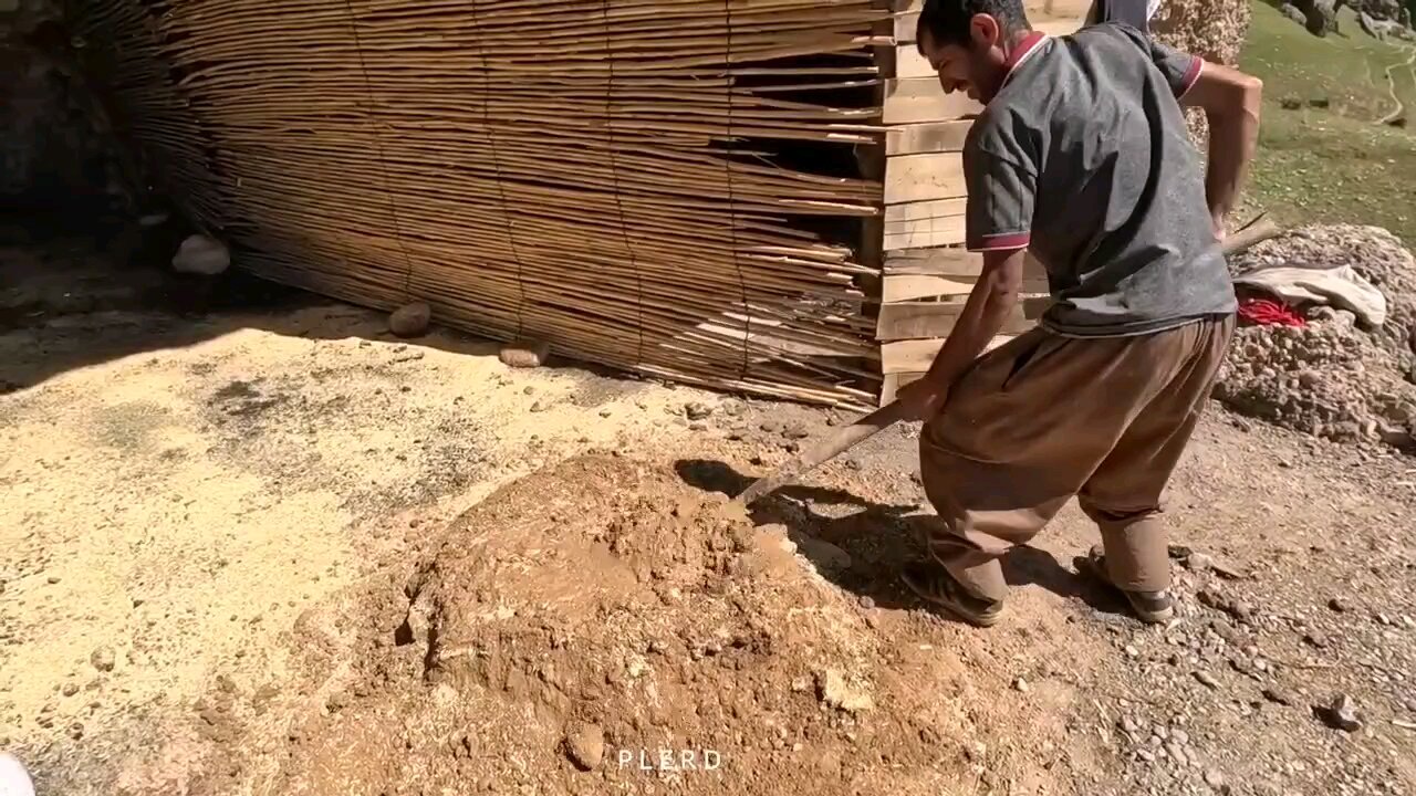 A beautiful and artistic day of nomadic family with cave paving