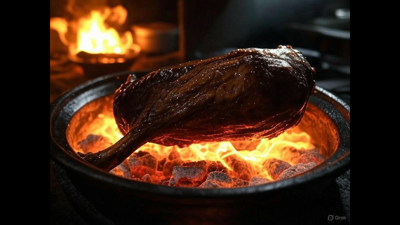 beef leg in a fiery tandoor was epic
