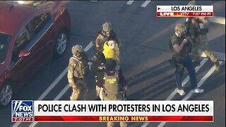 Law Enforcement TAKES DOWN Rioter In L.A.