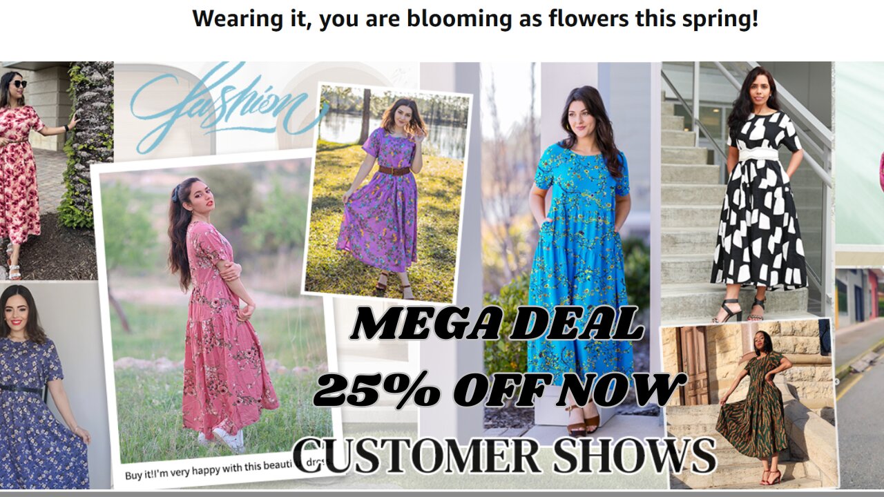 Women’s Casual Floral Maxi Dress with Pockets | Summer Beach Fashion 2025 ☀️