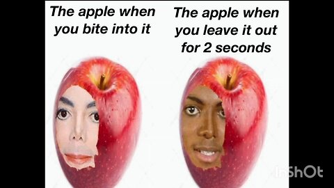 The apple when you bite into it