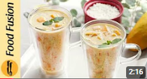 Creamy Mango Sago Drink Recipe by Food Fusion
