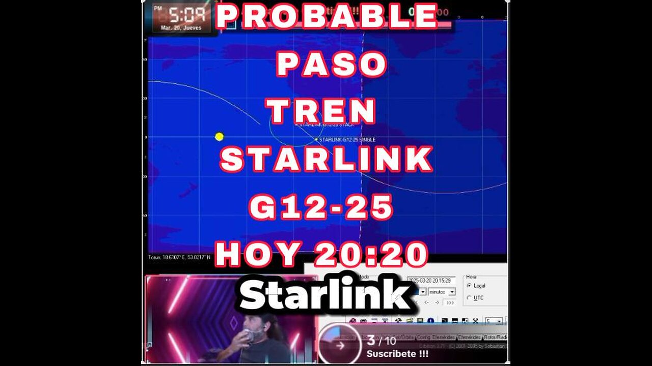 Predicción Probable Tránsito Nuevo Tren Starlink G12-25