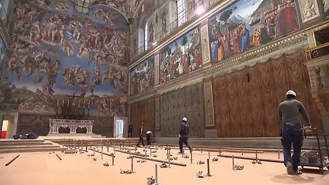 Sistine Chapel preparations ahead of conclave to elect new pope