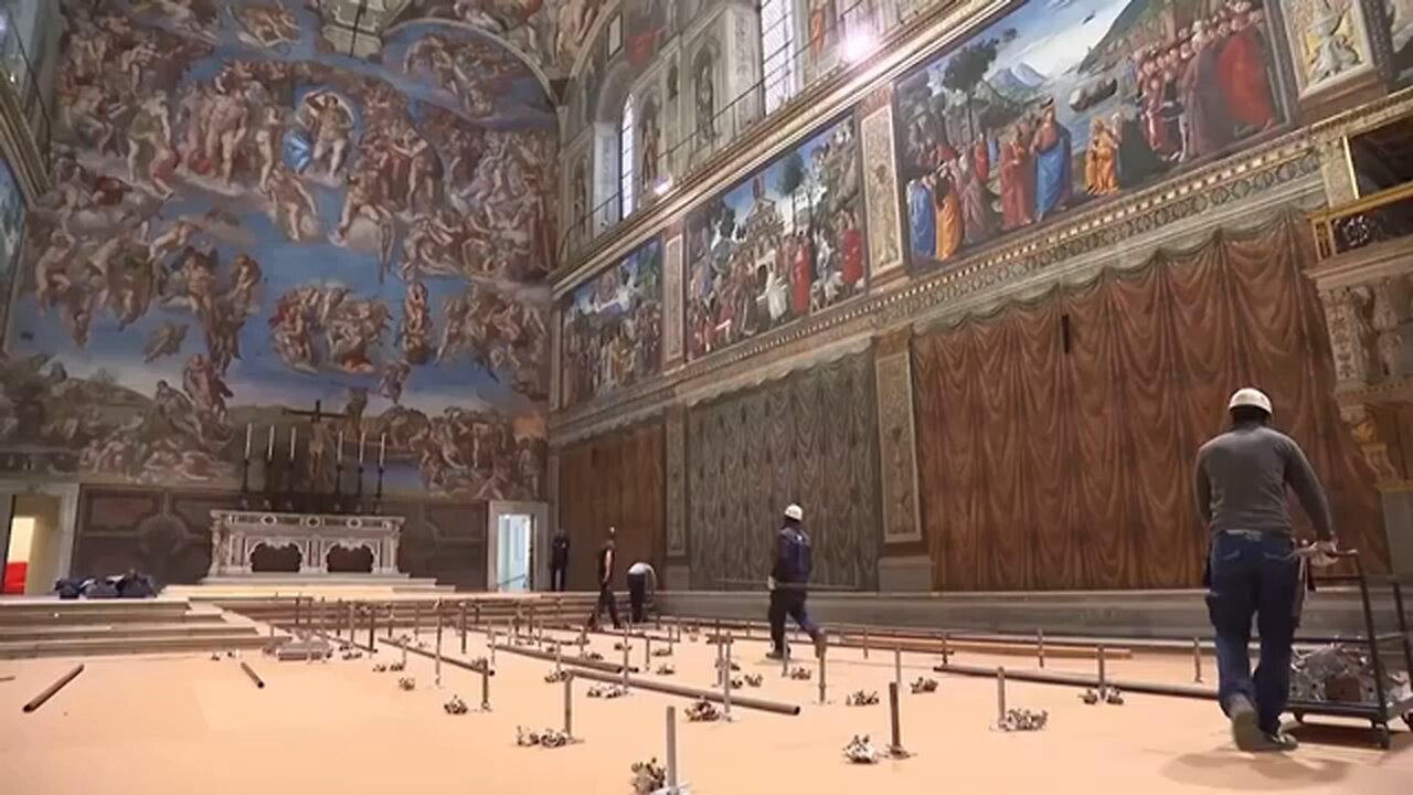 Sistine Chapel preparations ahead of conclave to elect new pope