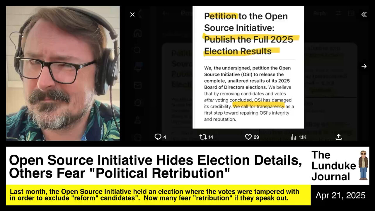 Open Source Initiative Hides Election Details, Others Fear "Political Retribution"