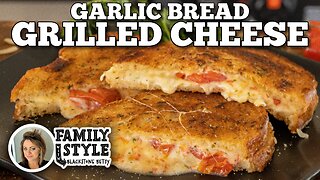 Garlic Bread Grilled Cheese on the Blackstone Griddle